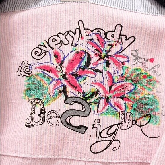 Desigual Embroidered Beaded Graphic Button Up Shirt XXL - Picture 7 of 7